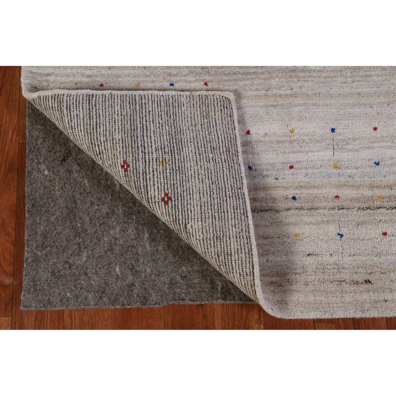 Hand Knotted Oriental 100% Wool Carpet Tribal Animal Pictorial Greys & Charcoal Gabbeh Area Rug - 10' 1'' X 8' 1''