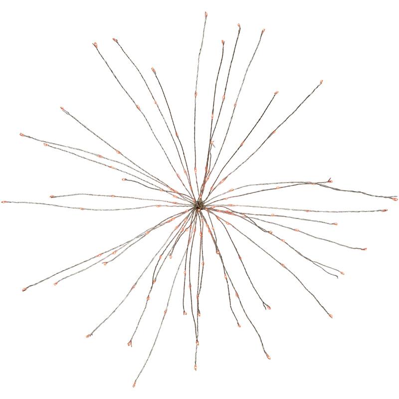 20" LED Lighted Firework Silver Branch Christmas Decoration Red Lights