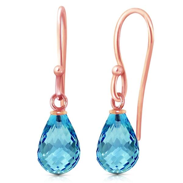 Blue Goldstone Trapezoid Gemstone Statement Pair of Dangle Fashion Beaded Earrings with Stainless Steel Oval Hooks # 403