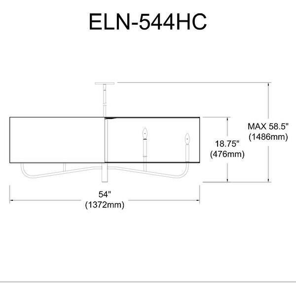 dimension image slide 1 of 2, 4 Light Incandescent Horizontal Chandelier Matte Black with White Shade