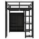 preview thumbnail 6 of 4, Metal Full Loft Bed with Desk,Shelves,Wardrobe