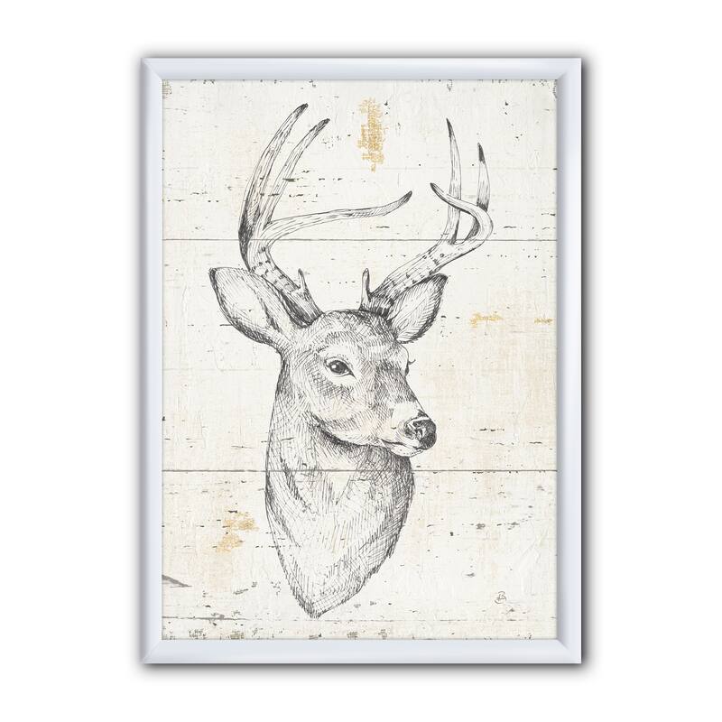 Designart "Deer Wild and Beautiful II" Wildlife Animal Framed Art Print