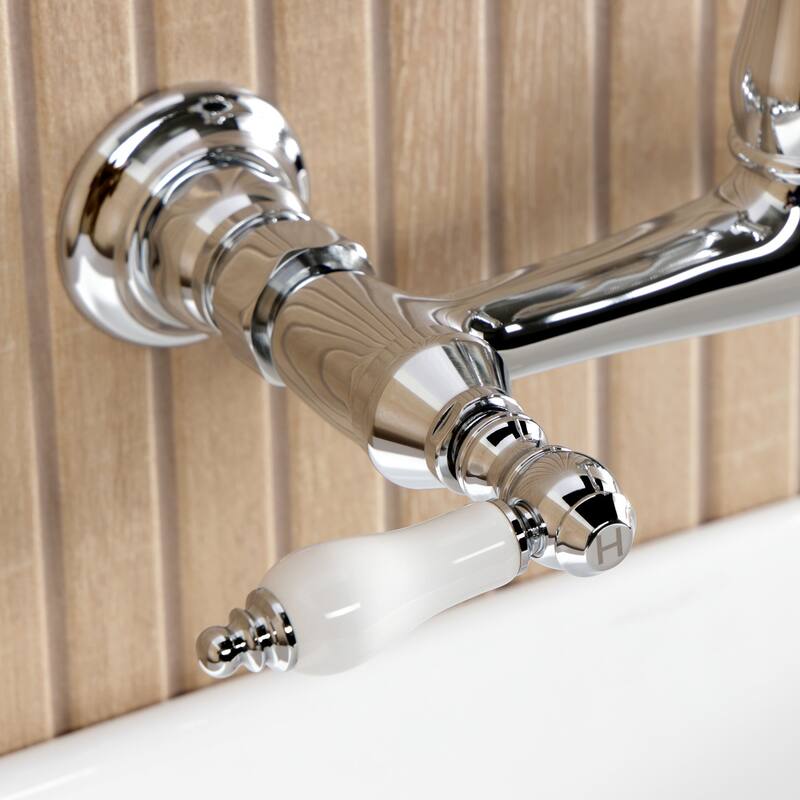 Kingston Brass English Country Two-Handle 2-Hole Wall Mount Bathroom Faucet