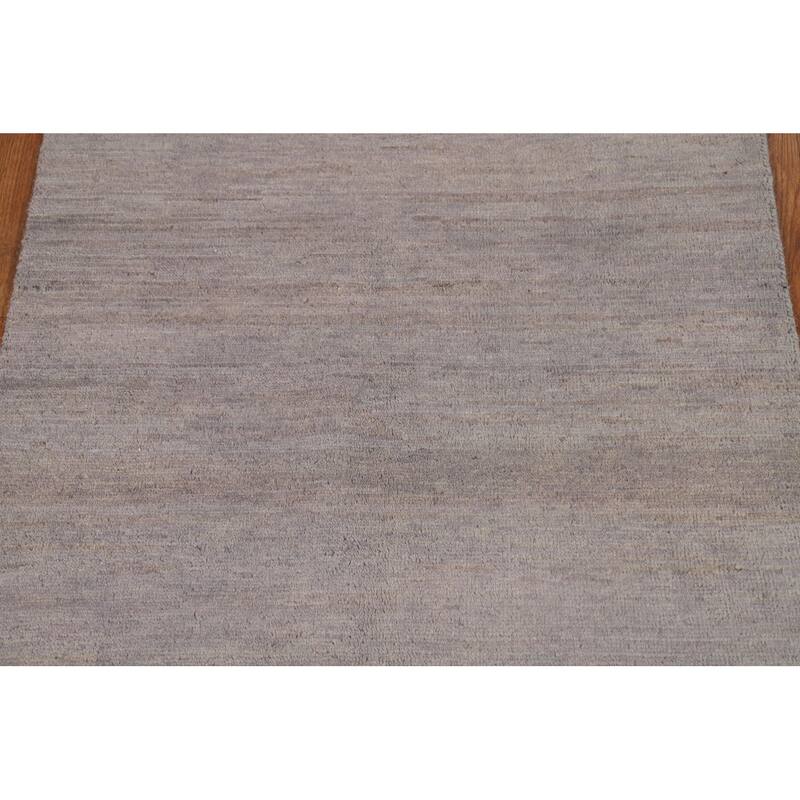 Hand Knotted Oriental 100% Wool Carpet Modern Modern Greys & Charcoal Gabbeh Area Rug - 4' 0'' X 2' 8''