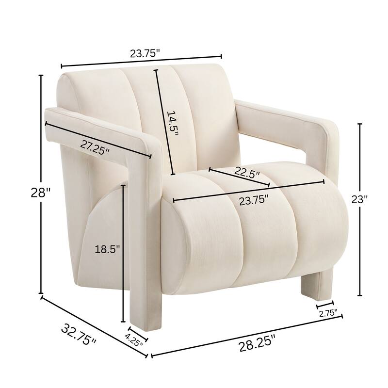 Roundhill Furniture Velmor Contemporary Velvet Accent Armchair