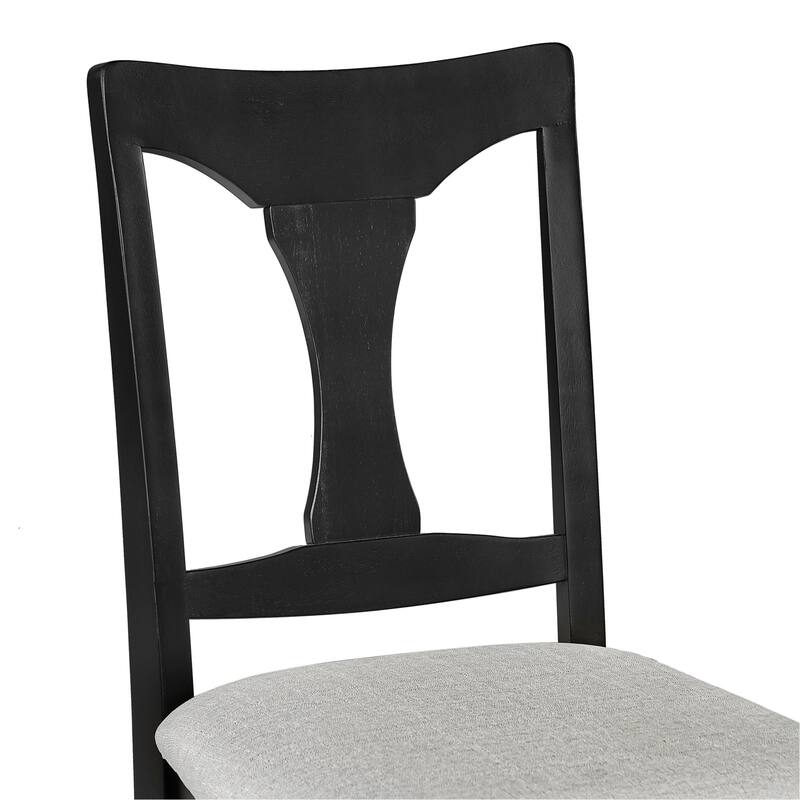 Farmhouse Linen Upholstered Dining Chairs Set of 6 with Solid Wood Legs