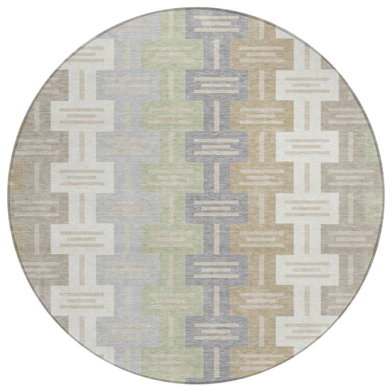 Machine Washable Indoor/ Outdoor Modern Wamego Chantille Rug