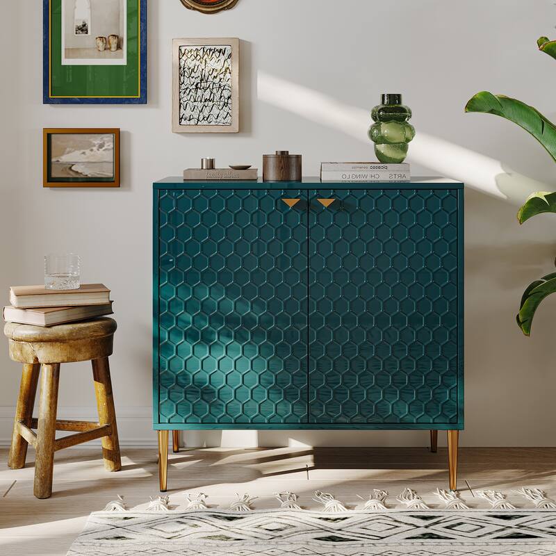 2 Door Blue Locker Accent Cabinet