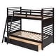preview thumbnail 14 of 26, Twin Over Twin Wood Bunk Bed with Storage Drawers and Headboard
