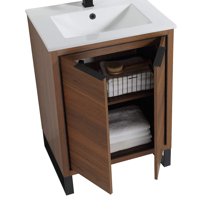 Fine Fixtures Opulence Collection Bathroom Vanity with White Ceramic Sink