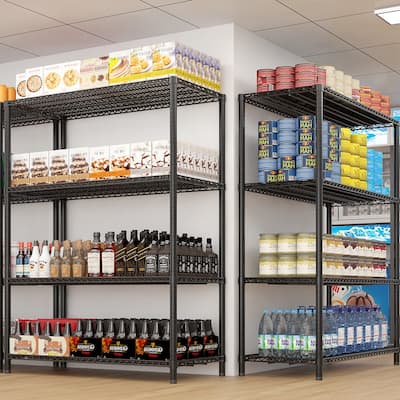 Heavy Duty Storage Metal Adjustable Shelves 55.12" W Wire Shelving Unit with Wheels 2500LBS NSF