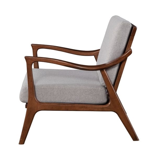 Slate Wood Lounge Chair with Removable Cushions in Brown/Gray On Sale