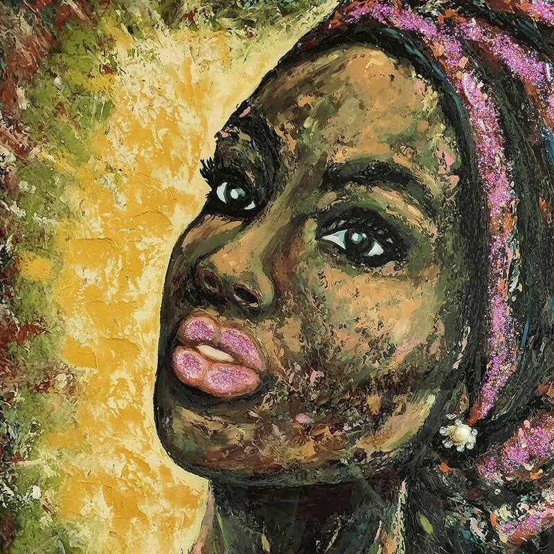 HomeRoots 39" x 30" African Portrait Floater Frame Canvas Wall Art