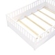 preview thumbnail 13 of 11, White Full Size Pine Wood Floor Bed with Full-length Guardrail and Door for Kids, Adults