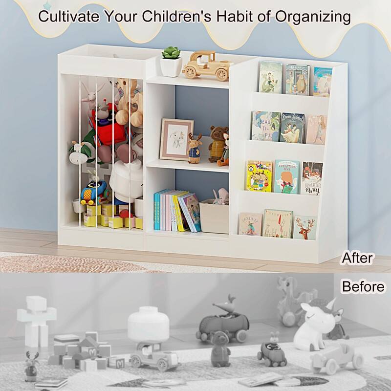 Kids 3-Tier Bookshelf and Toy Storage