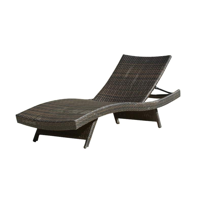 Modern Outdoor Aluminum Frame Wicker Recliner