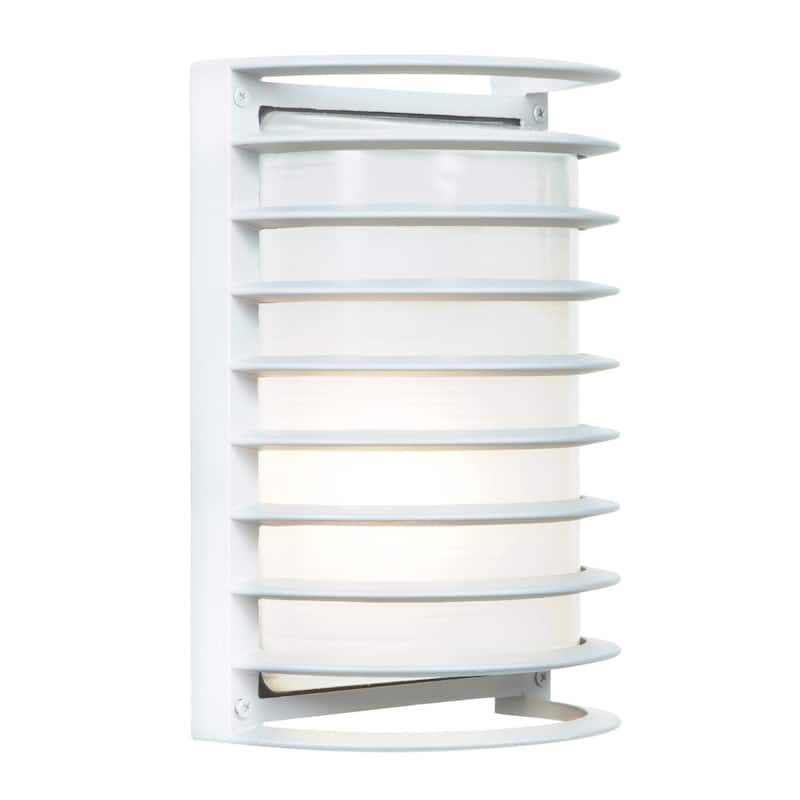 Access Lighting Bermuda 11" Tall Outdoor Wall Sconce - 2700K - White / Ribbed Frosted