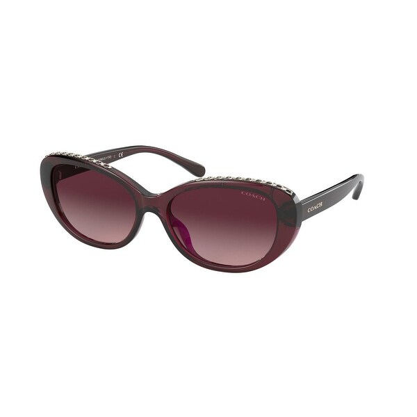 Coach HC8296U 56158H 56 Burgundy Woman Oval Sunglasses. Opens flyout.