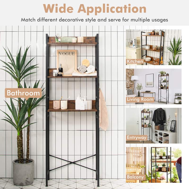 Costway 3-Tier Over-The-Toilet Storage Rack Bathroom Organizer Space - See Details