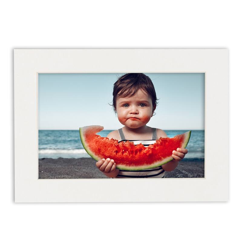 8x10 Mat for 5x7 Photo - Textured White Matboard for Frames Measuring 8 x 10 Inches - To Display Art Measuring 5 x 7 Inches