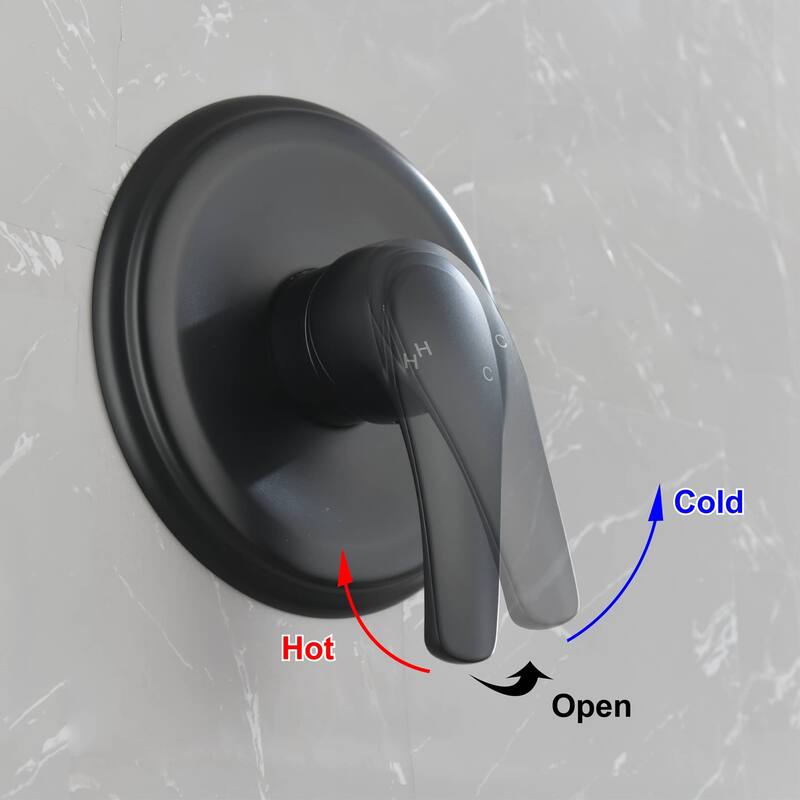 Wall Mounted Shower Faucet With Rough-in Valve Complete Shower System With Multifunctional Massage 8 Inch Shower Head Kit Set