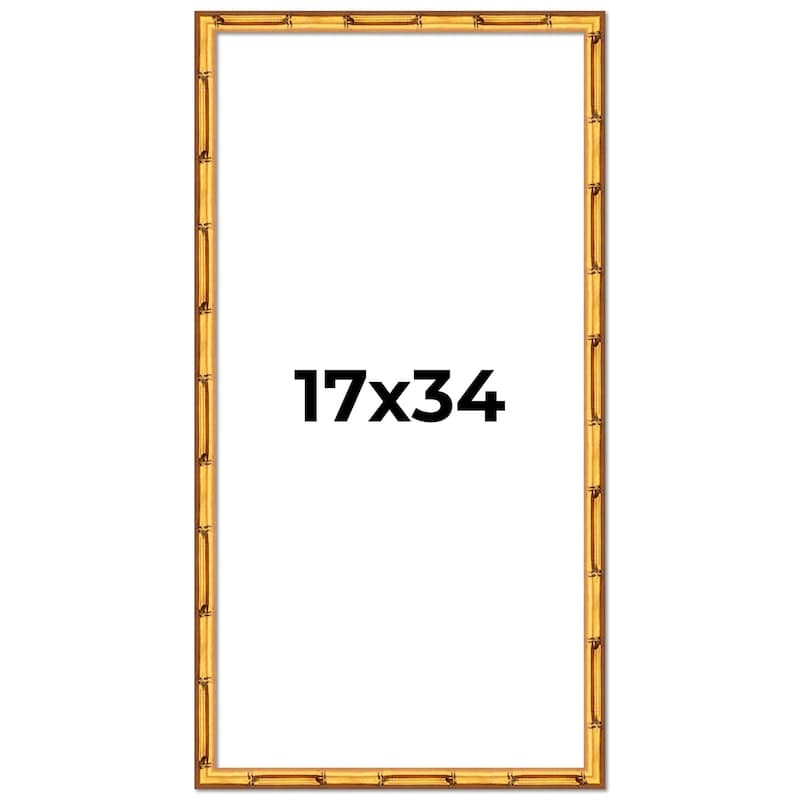 17x34 Frame Gold Bamboo Solid Wood Picture Frame | 1 Inch Moulding