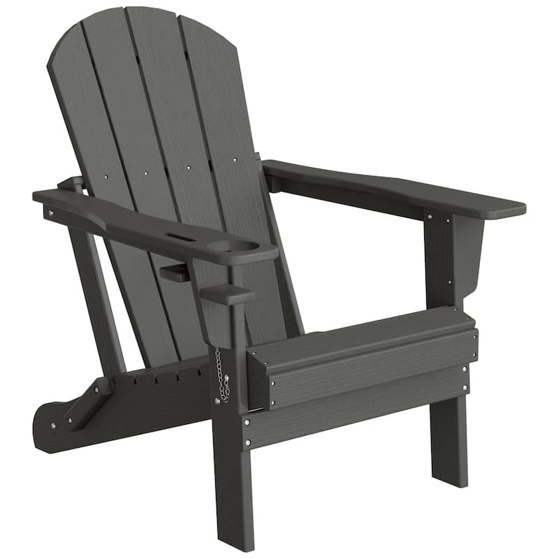 Polytrends Alvaro Outdoor Adirondack Chair with Cup Holder (Set of 2)