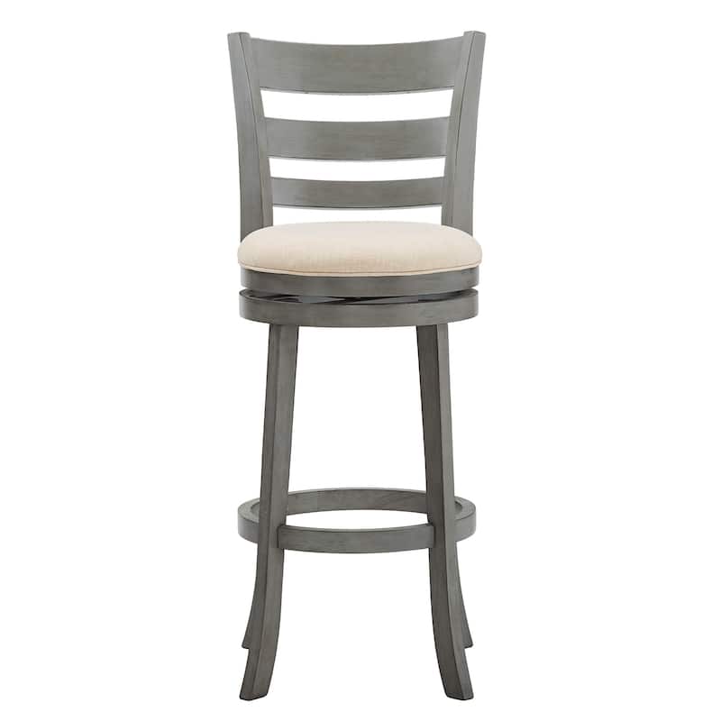 Verona Linen Ladder Back Swivel Bar Stool by iNSPIRE Q Classic