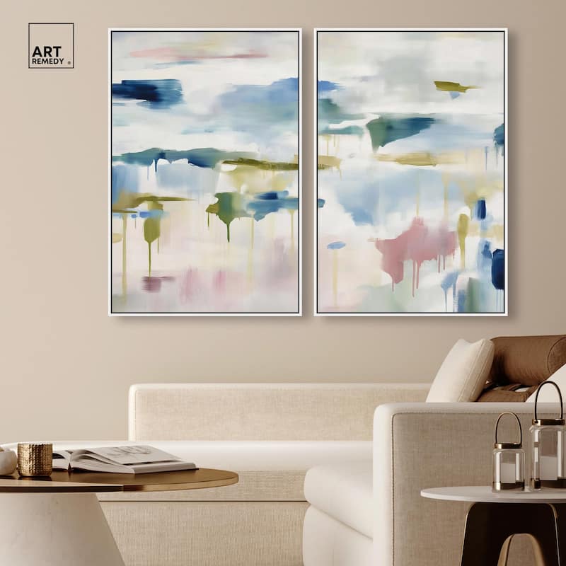 Veil of Azure I Canvas Set of 2 by Art Remedy