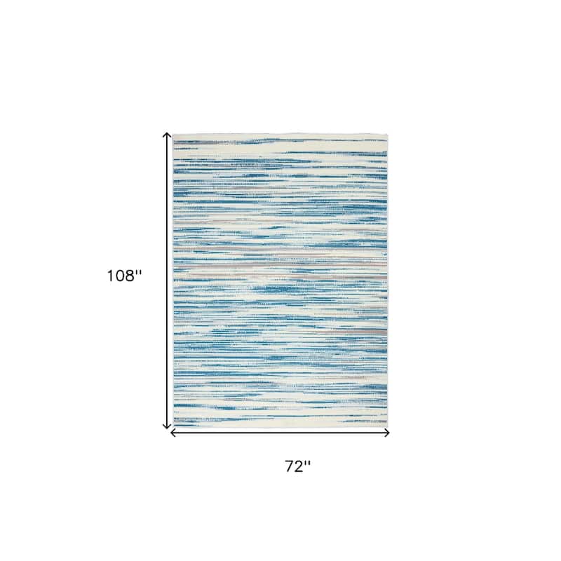 Power Loomed Abstract Modern Non Skid Stain Resistant Area Rug - 108' X '72' X '0.5