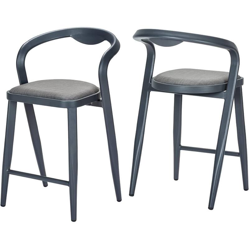 Outdoor Counter Height Bar Stools Set of 2, Comfortable Chairs for Indoor and Outdoor Use