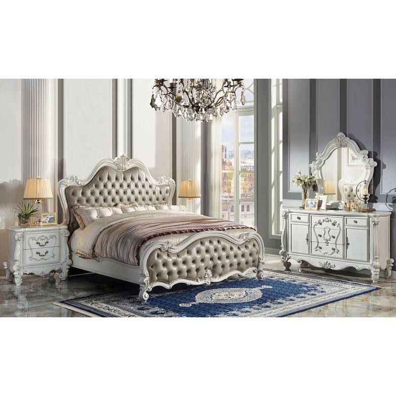 Calvert Vintage Grey and Bone White Panel Bed