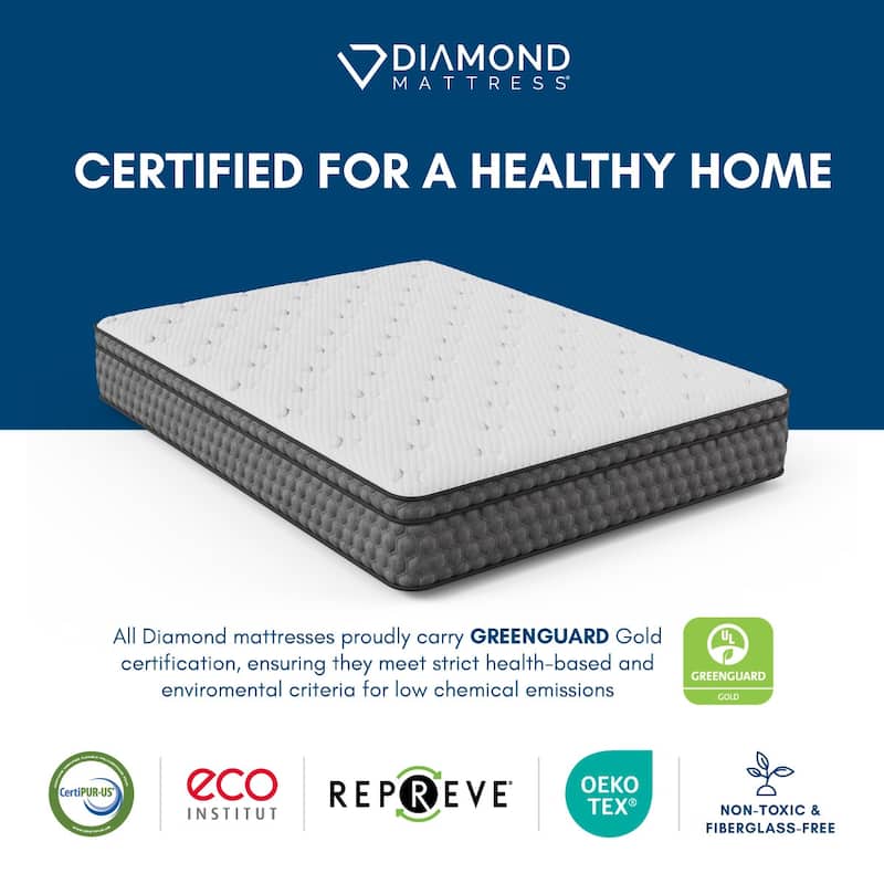 Sadie, 11-inch, Cooling Gel Memory Foam Cushioned Euro Top Hybrid Mattress, CertiPUR US and Greenguard Gold Certified