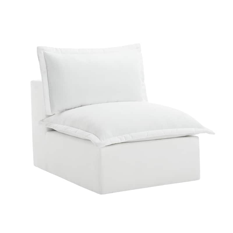 Comfy Cloud Chenille Upholstered Modular Sectional Sofa - Beige-Armless - Symmetrical