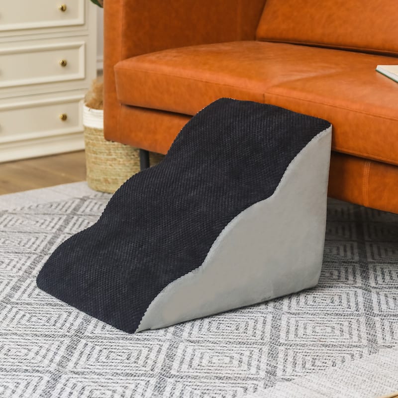 Adeco 3-Tier Dog Stairs Soft Dog Ramp with Removable Cover