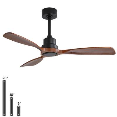 Sofucor 48"Ceiling Fan without Light, Solid Wood Blades for Living Room, Bedroom