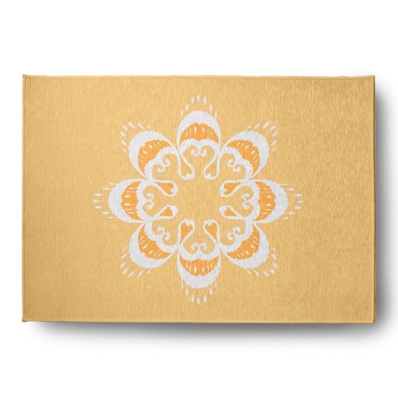 Ikat Mandala Chenille Rug - Sunshine Yellow - 5' x 7'