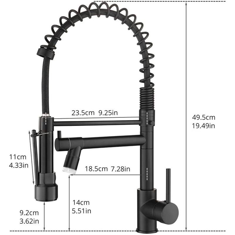 Pull Down Sprayer Kitchen Sink Faucet with LED and 360 Degree Rotation