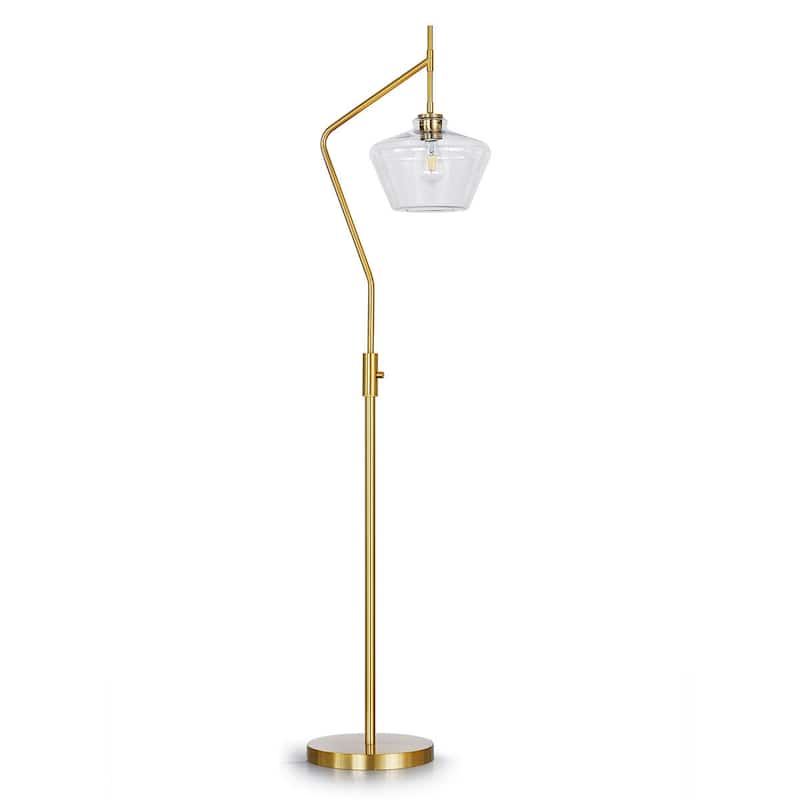 Café 69"H Glass Shade Floor Lamp - Brass/ClearGlassShade