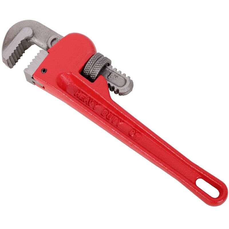 Anmytek 4 Piece Heavy Duty Straight Pipe Wrench Set 8 10 14 and 24 Inch Adjustable Alloy Steel Plumbing Tools for Plumbers - Red