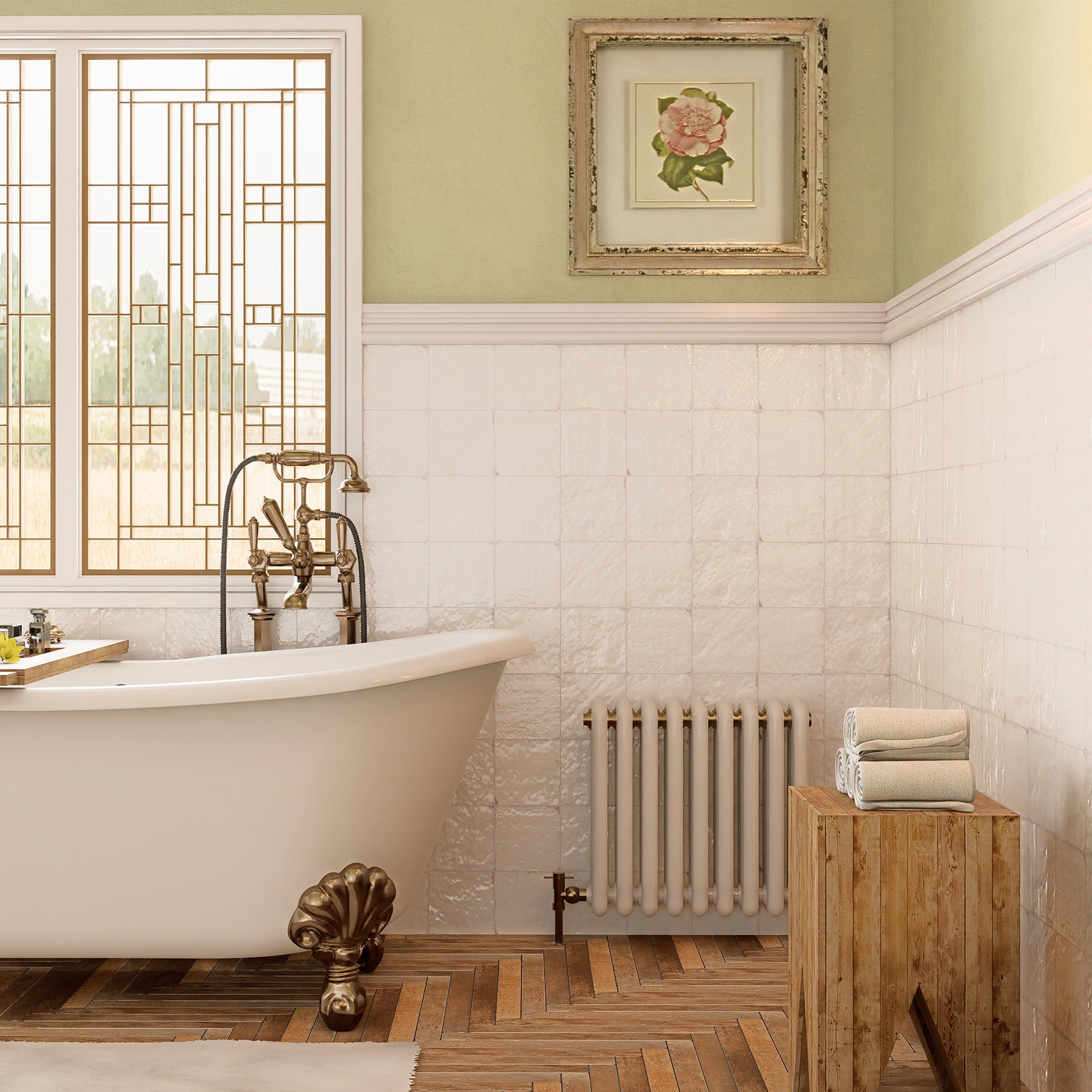 Merola Tile Mayolica White 5-7/8" x 5-7/8" Ceramic Wall Tile