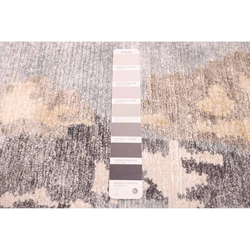 ECARPETGALLERY Hand-knotted Legacy Dark Grey Silk Rug - 6'7 x 10'3