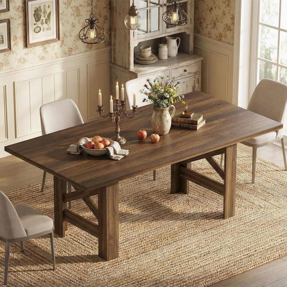 71" Farmhouse Kitchen Dining Table Set for 6-8 for Kitchen, Office (Only Table)