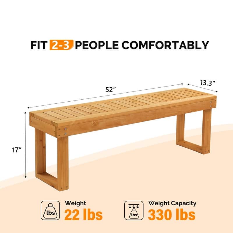 Fir Wood Outdoor Bench
