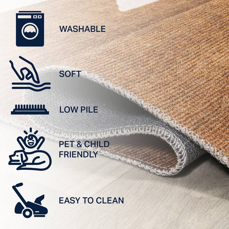 JONATHAN Y Adriel Solid Low-Pile Machine Washable Area Rug