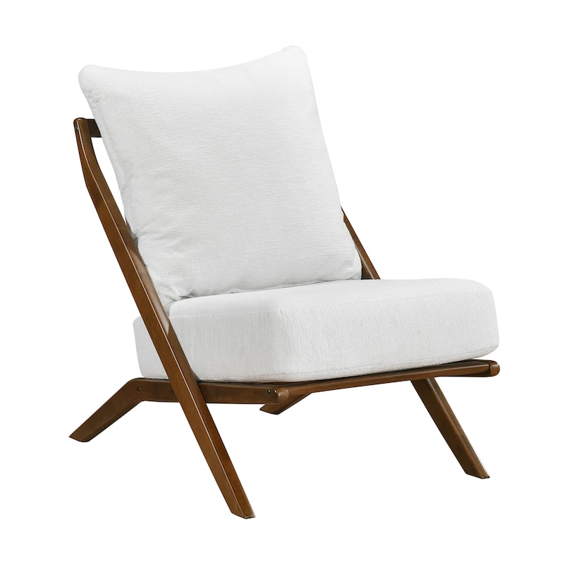 Roussel Chenille Armless Accent Chair - Beige