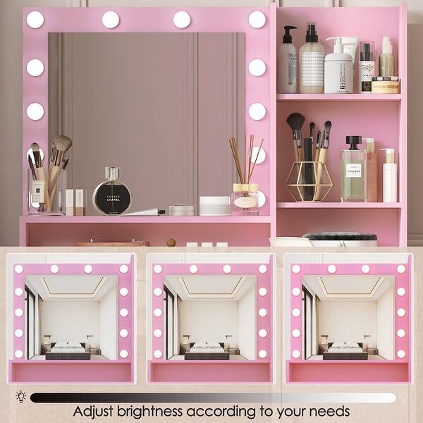 pink mirror dresser Blush Pink Antique Dresser With Mirror: Shabby Chic Cottage Style