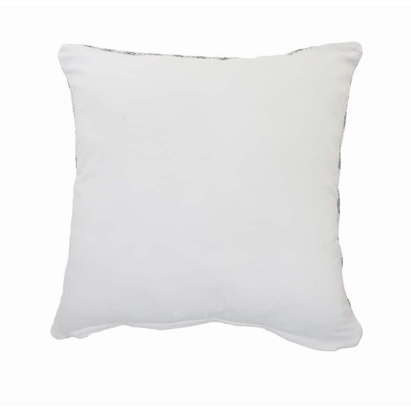 20" White with Gray Geometric Stripes Square Throw Pillow