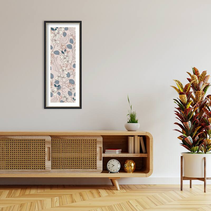 Floral elegance relaxed subtle contrasts pattern by Annick Wood Framed Wall Art Print