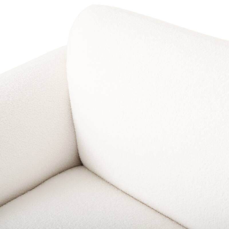 White Polyester Loveseat with Contemporary Design